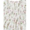 imageGirls Summer Dress Floral Ruffle Hem Spaghetti Strap Ruched Bust Cami Short Dress SundressPink White Floral
