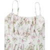 imageGirls Summer Dress Floral Ruffle Hem Spaghetti Strap Ruched Bust Cami Short Dress SundressPink White Floral