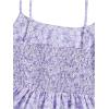 imageGirls Summer Dress Floral Ruffle Hem Spaghetti Strap Ruched Bust Cami Short Dress SundressPurple