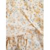 imageGirls Summer Dress Floral Ruffle Hem Spaghetti Strap Ruched Bust Cami Short Dress SundressYellow