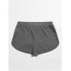 imageWomens Casual Elastic Waist Track Shorts Wide Leg Knot Front Waffle Knit Shorts Workout LoungeDark Grey