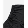 imageWomens Casual Elastic Waist Track Shorts Wide Leg Knot Front Waffle Knit Shorts Workout LoungeSolid Black
