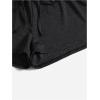 imageWomens Casual Elastic Waist Track Shorts Wide Leg Knot Front Waffle Knit Shorts Workout LoungeSolid Black