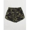 imageWomens Casual Elastic Waist Track Shorts Wide Leg Knot Front Waffle Knit Shorts Workout LoungeSolid Green