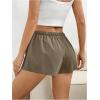 imageWomens Drawstring High Waisted Button Front Mini Shorts Loose Wide Leg Track Shorts Casual LoungeArmy Green