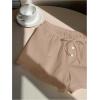 imageWomens Drawstring High Waisted Button Front Mini Shorts Loose Wide Leg Track Shorts Casual LoungeKhaki
