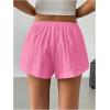 imageWomens Drawstring High Waisted Button Front Mini Shorts Loose Wide Leg Track Shorts Casual LoungePink