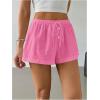 imageWomens Drawstring High Waisted Button Front Mini Shorts Loose Wide Leg Track Shorts Casual LoungePink