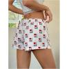 imageWomens Drawstring High Waisted Button Front Mini Shorts Loose Wide Leg Track Shorts Casual LoungeWhite Graphic