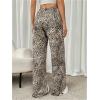 imageWomens Drawstring Waist Straight Streetwear Wide Leg Sweatpants Casual Loose Baggy Workout Long Summer PantsApricot
