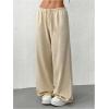 imageWomens Drawstring Waist Straight Streetwear Wide Leg Sweatpants Casual Loose Baggy Workout Long Summer PantsApricot Plain