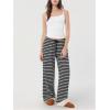 imageWomens Drawstring Waist Straight Streetwear Wide Leg Sweatpants Casual Loose Baggy Workout Long Summer PantsBlack Striped