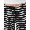 imageWomens Drawstring Waist Straight Streetwear Wide Leg Sweatpants Casual Loose Baggy Workout Long Summer PantsBlack Striped