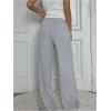 imageWomens Drawstring Waist Straight Streetwear Wide Leg Sweatpants Casual Loose Baggy Workout Long Summer PantsGrey