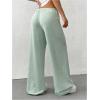 imageWomens Drawstring Waist Straight Streetwear Wide Leg Sweatpants Casual Loose Baggy Workout Long Summer PantsLight Green