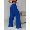 imageWomens Drawstring Waist Straight Streetwear Wide Leg Sweatpants Casual Loose Baggy Workout Long Summer PantsRoyal Blue