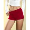 imageWomens Elastic Waist Skinny Mini Shorts Casual Low Rise Y2K Shorts LoungeSolid Red