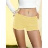 imageWomens Elastic Waist Skinny Mini Shorts Casual Low Rise Y2K Shorts LoungeYellow