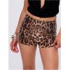imageWomens Leopard Sequin Mini Shorts Drop Waist Skinny Y2K Shorts Club Rave BottomsMulticolor