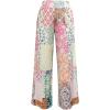 imageWomens Patchwork Graphic Pant Colorblock High Waisted Straight Leg Boho PantsMulticolor