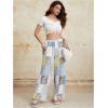 imageWomens Patchwork Graphic Pant Colorblock High Waisted Straight Leg Boho PantsMulticoloured