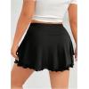 imageWomens Plus Size Skorts Tiered Layer Ruffle Hem Skirts High Waist Lettuce Trim Mini Summer ShortsBlack