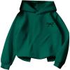 imageGirls Graphic Bow Knot Hoodie Long Sleeve Drop Shoulder Hooded SweatshirtsDark Green