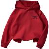 imageGirls Graphic Bow Knot Hoodie Long Sleeve Drop Shoulder Hooded SweatshirtsRed
