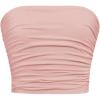 imageGirls Ruched Strapless Tube Top Sleeveless Cropped Bandeau Basic Summer Cute Tops for GirlsPink