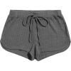 imageWomens Casual Elastic Waist Track Shorts Wide Leg Knot Front Waffle Knit Shorts Workout LoungeDark Grey