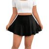 imageWomens Plus Size Skorts Tiered Layer Ruffle Hem Skirts High Waist Lettuce Trim Mini Summer ShortsBlack