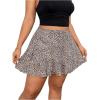 imageWomens Plus Size Skorts Tiered Layer Ruffle Hem Skirts High Waist Lettuce Trim Mini Summer ShortsMulticolor