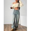 imageWomens Asymmetrical Off Shoulder Crop Tops Long Sleeve Ribbed Knit Lettuce Trim T ShirtsKhaki