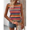 imageWomens Boho Tank Tops 2024 Causal Summer Sleeveless Vest Tops Geo Print Crewneck ShirtsMulticolor