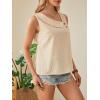 imageWomens Button Asymmetrical V Neck Striped Print Blouses Casual Sleeveless Tank Top Summer Shirt TopsYellow
