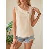 imageWomens Button Asymmetrical V Neck Striped Print Blouses Casual Sleeveless Tank Top Summer Shirt TopsYellow