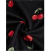 imageWomens Cherry Print Halter Camisole Tops Backless Slim Fit Crop Tops Coquette Streetwear Going Out Cami TopsBlack