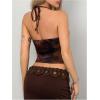 imageWomens Cherry Print Halter Camisole Tops Backless Slim Fit Crop Tops Coquette Streetwear Going Out Cami TopsMulticolor