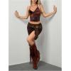 imageWomens Cherry Print Halter Camisole Tops Backless Slim Fit Crop Tops Coquette Streetwear Going Out Cami TopsMulticolor