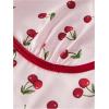 imageWomens Cherry Print Halter Camisole Tops Backless Slim Fit Crop Tops Coquette Streetwear Going Out Cami TopsPink