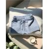 imageWomens Drawstring Drop Waisted Knit Mini Shorts Y2K Skinny Lounge Shorts Micro BottomsBlue