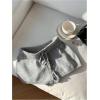 imageWomens Drawstring Drop Waisted Knit Mini Shorts Y2K Skinny Lounge Shorts Micro BottomsLight Grey