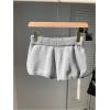 imageWomens Drawstring Drop Waisted Knit Mini Shorts Y2K Skinny Lounge Shorts Micro BottomsLight Grey