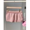 imageWomens Drawstring Drop Waisted Knit Mini Shorts Y2K Skinny Lounge Shorts Micro BottomsWatermelon Pink