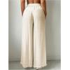 imageWomens Drawstring Waist Slit Bathing Suit Cover Up Swim Pants Sheer Tie Front Swim Cover Ups SwimwearApricot