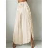 imageWomens Drawstring Waist Slit Bathing Suit Cover Up Swim Pants Sheer Tie Front Swim Cover Ups SwimwearApricot