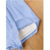 imageWomens Elastic High Waisted Track Shorts Casual Wide Leg Textured Drawstring Mini ShortsLight Blue