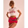 imageWomens Floral Lace Drop Waist Booty Shorts Skinny Y2k Summer Mini ShortsRed