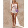 imageWomens Floral Lace Drop Waist Booty Shorts Skinny Y2k Summer Mini ShortsWhite