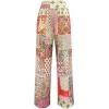 imageWomens Floral Print Wide Leg Baggy Pants Boho Elastic High Rise Summer Long TrousersMulticolor